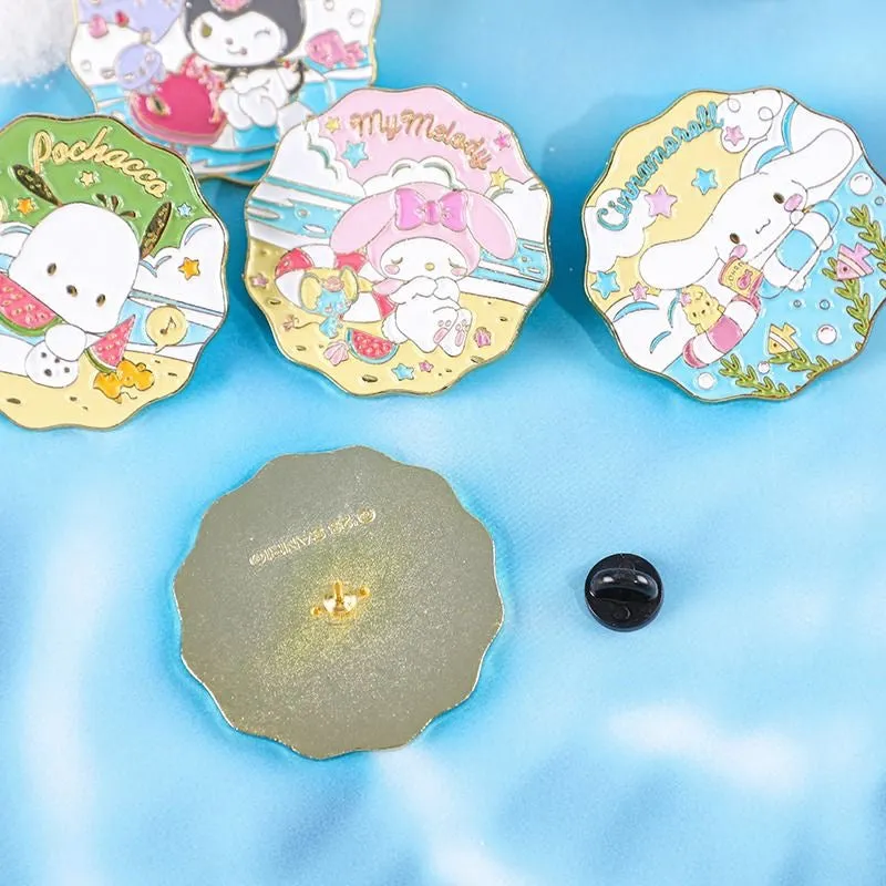 Sanrio Beach Fun Medal Pins