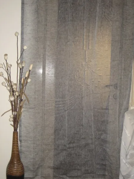 sheer natural grey linen tab top curtains