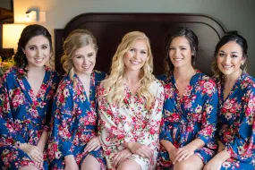 SHIP IN 2 DAYS Set of 9 Bridesmaids Robes, Floral Bridesmaids Robes, Cotton Bridesmaids Robes, Kimono Robes, Flower Girl & Plus Size Robes