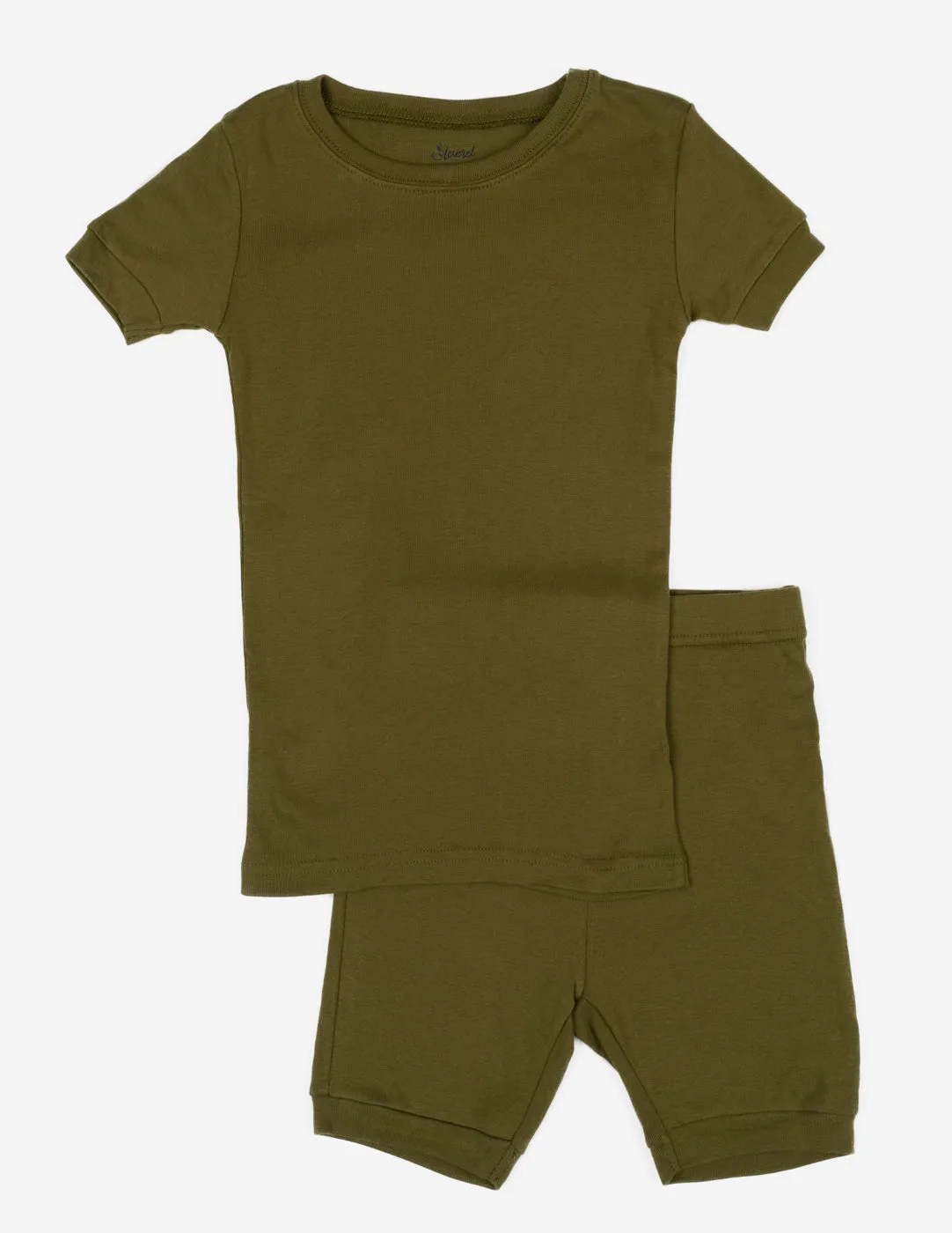 Solid Color Olive Green Matching Family Pajama Set