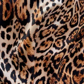 Sophisticated Jaguar Spots on Blush Silk Satin Charmeuse (Made in Italy)