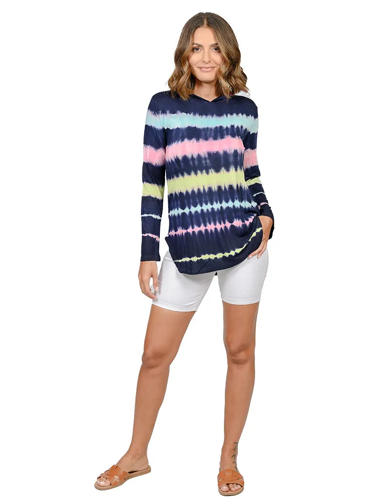 Tie Dye Long Sleeve, high-low Hoodie