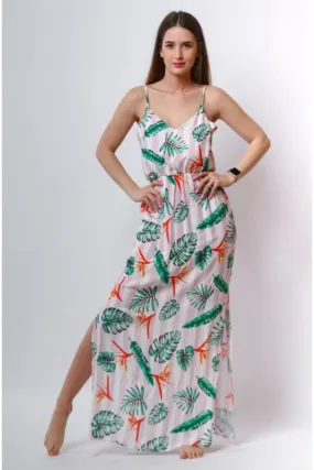 Tropical Print Maxi Dress