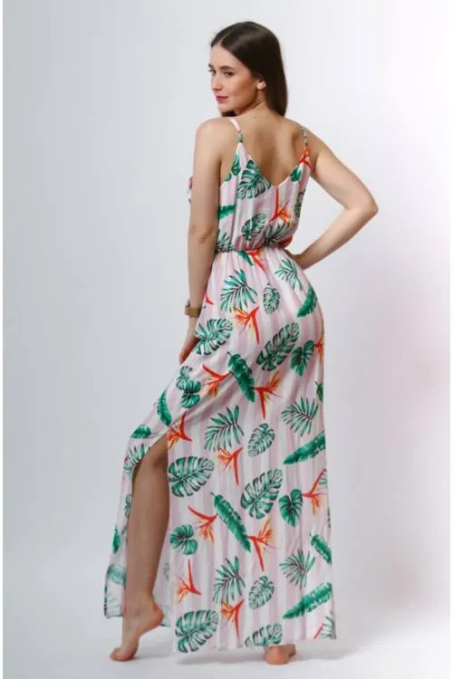 Tropical Print Maxi Dress