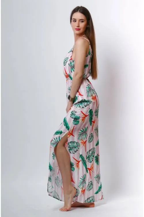 Tropical Print Maxi Dress