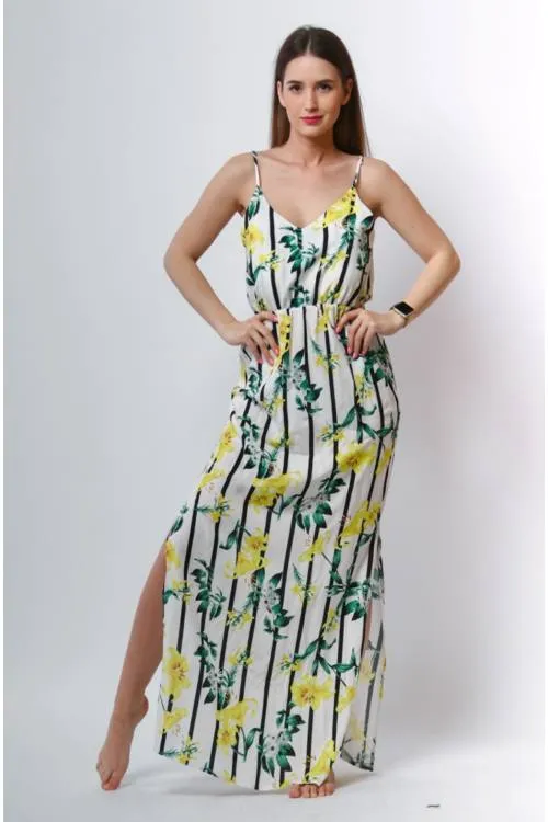 Tropical Print Maxi Dress