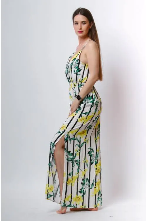 Tropical Print Maxi Dress