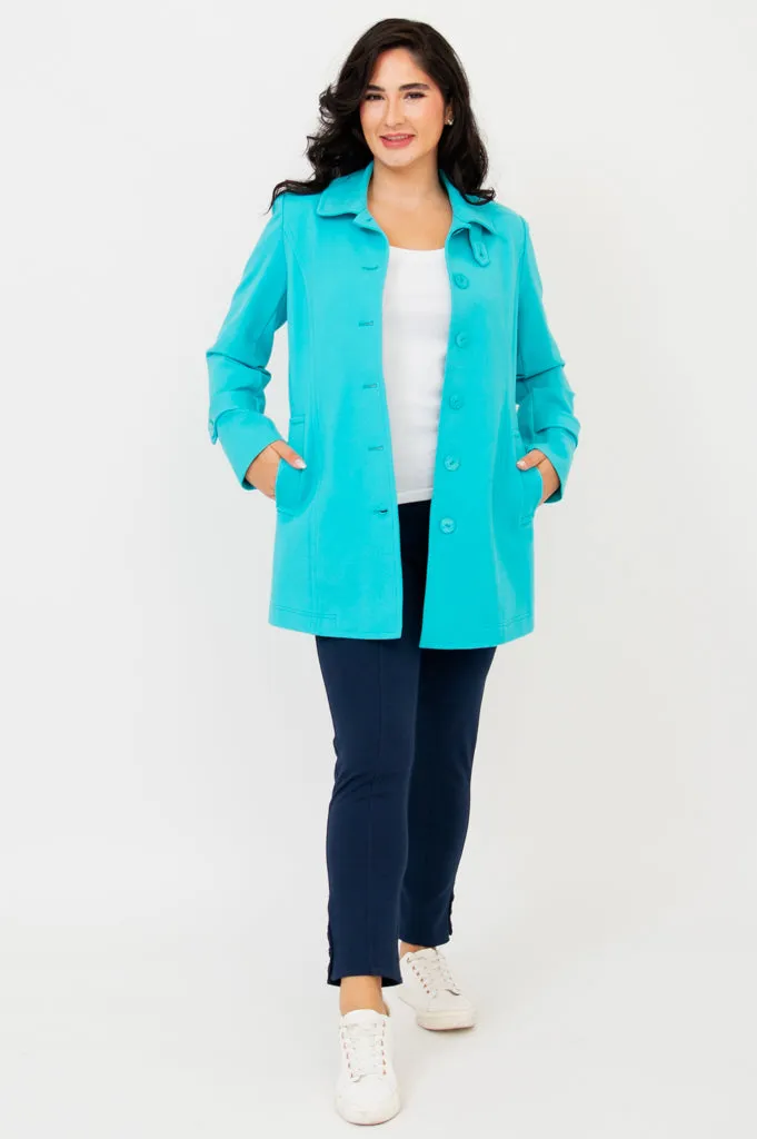 Tulip Jacket, Turquoise, Modal