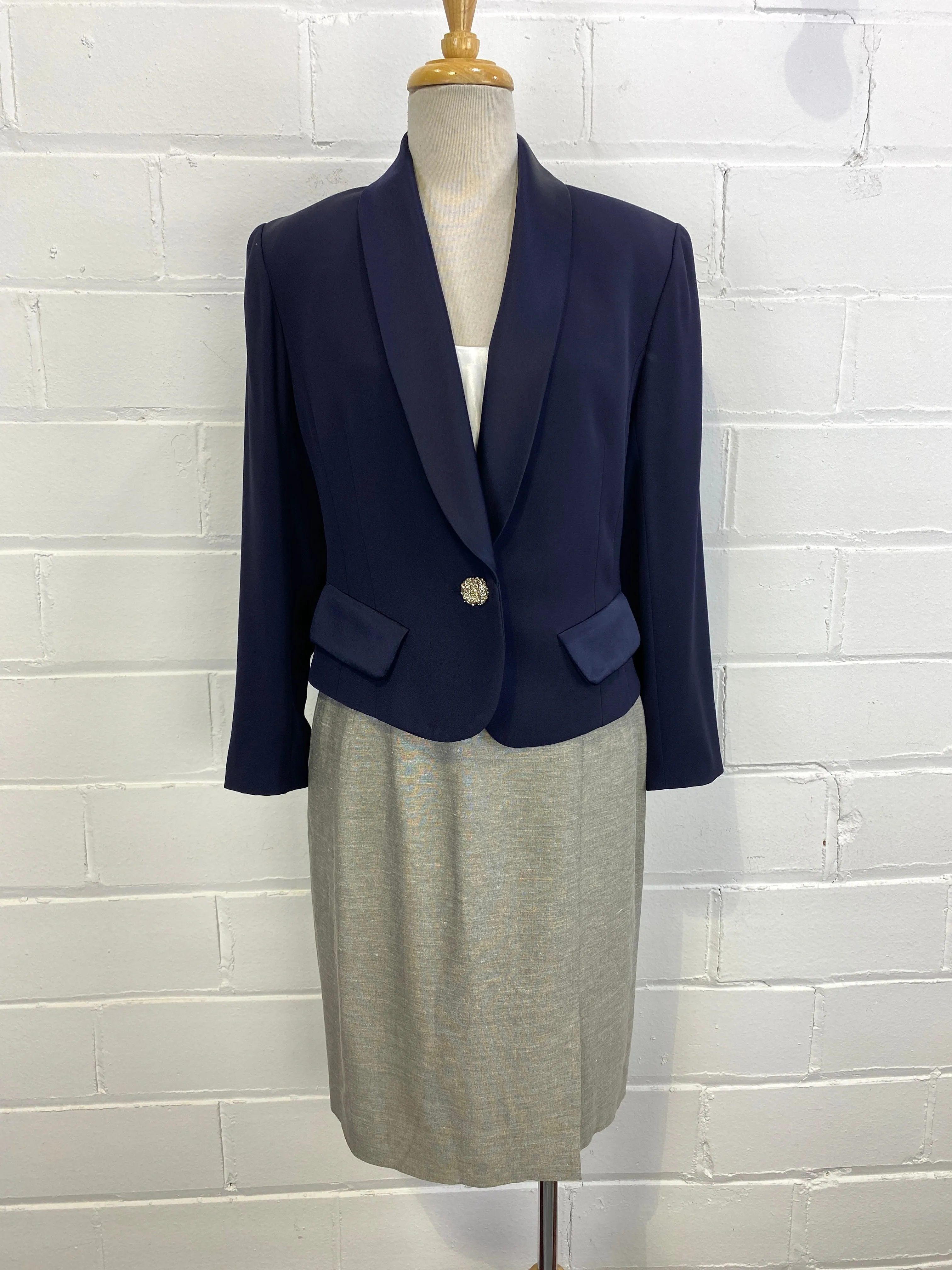 Vintage 1980s/90s Sunny Choi Navy Blazer, Small